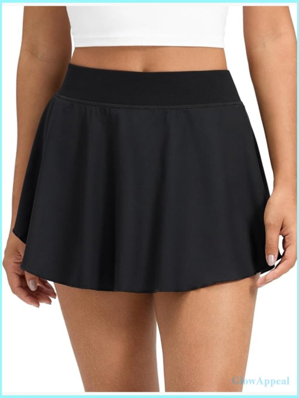 High Waisted Flowy Tennis Skort with Pockets Side Slit